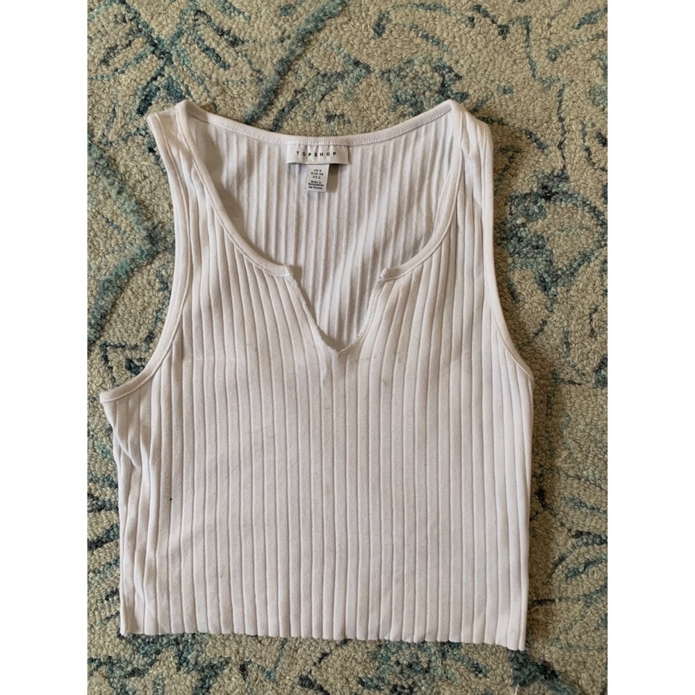 Top Shop Crop Top (White, Size 2)